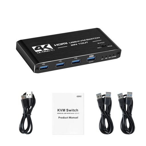 KVM-переключатель HDMI 2.0 USB-переключатель 4K/60 Гц 4xUSB