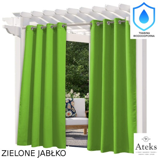 Zasłona ogrodowa na taras do altany 155x200 zielone jabłko