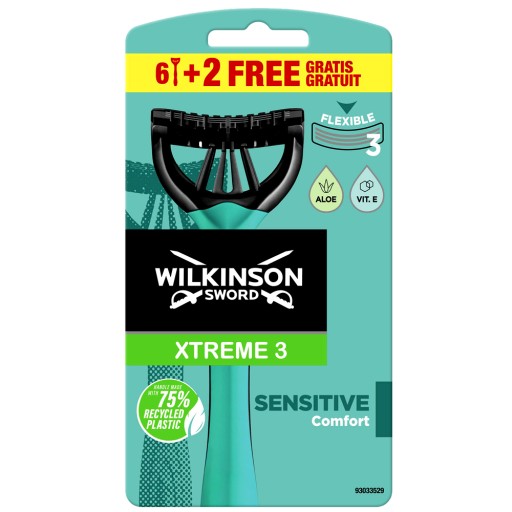 8 ОДНОРАЗОВЫХ БРИТВ WILKINSON XTREME PRECISION С 3 ЛЕЗВИЯМИ