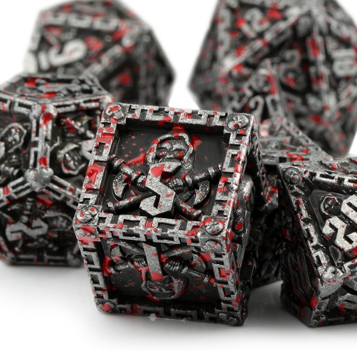 W POTRZASKU ZESTAW 7 METALOWYCH KOŚCI RPG
