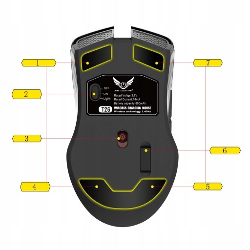 Myszka bezprzewodowa Zerodate T26 sensor optyczny