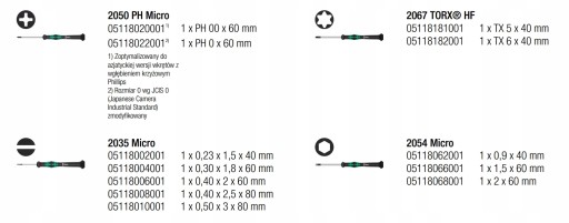 WERA Прецизионные отвертки + ЧЕХОЛ 12 шт.