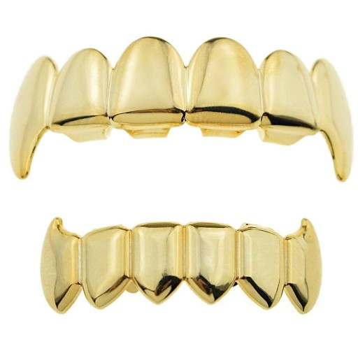 Решетки с покрытием из 18-каратного золота 6 Fang Grill