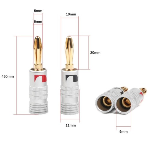 NAKAMICHI KABEL GŁOŚNIKOWY 2x2,5 banany widełki 3m