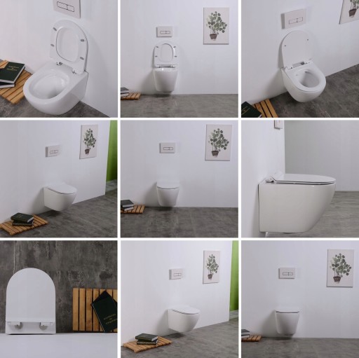 ТУАЛЕТНЫЙ НАБОР 7в1 GEBERIT BASIC FRAME УНИТАЗ БЕЗ ОБОДКИ ARBO DECOR БЕЛЫЙ