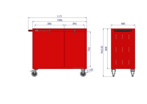 Тележка мастерская TRUCK с 10 ящиками ПТ-214-23