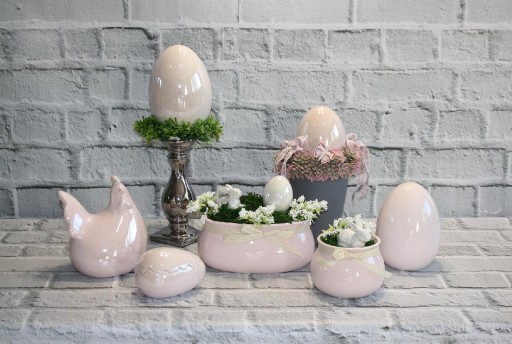 Zając zajączek ceramiczny biały H22 DEcodomi