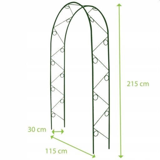 PERGOLA OGRODOWA ROŚLIN PNĄCYCH RÓŻ KWIATÓW OZDOBNA WYSOKA JAKOŚĆ 215x115cm