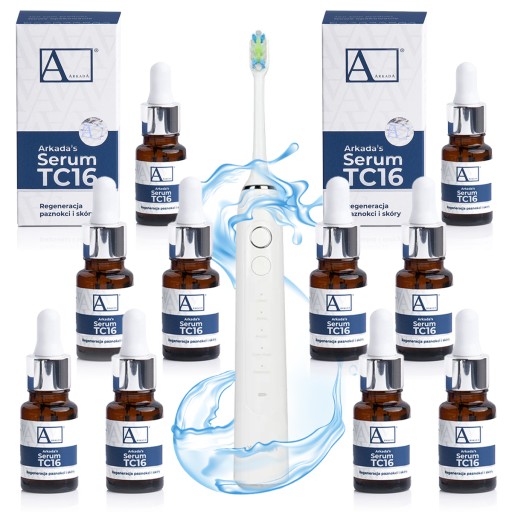 10x ARKADA SERUM TC16 kolagenowe odbudowa paznokci SZCZOTECZKA ELEKTRYCZNA