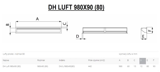КАМИННАЯ РЕШЕТКА DEFRO HOME ПРЯМАЯ LUFT 980X90 2x