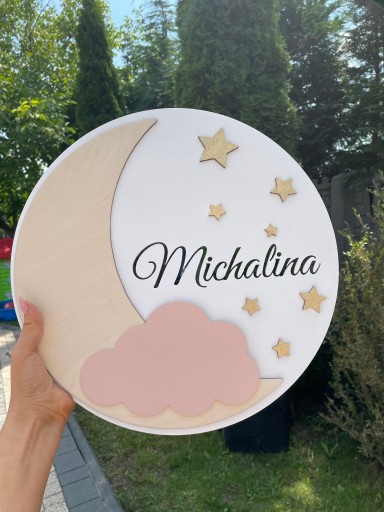 Lampka nocna LED 37 cm KSIĘŻYC IMIĘ