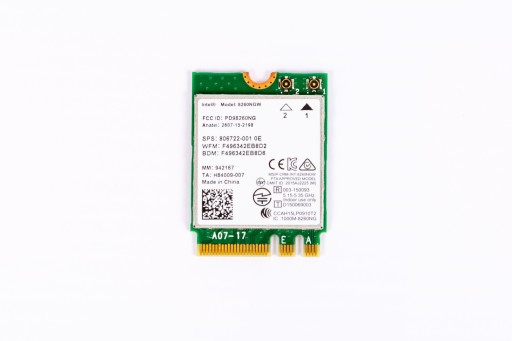 Двухдиапазонная карта Wi-Fi Intel 8260NGW 806722-001 A