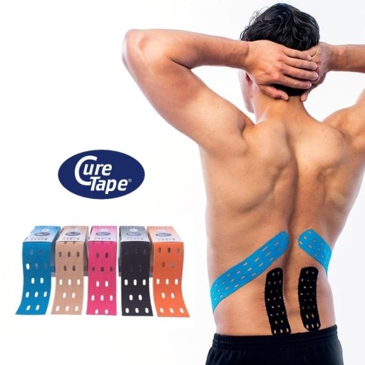 Кинезиологический тейп CureTape PUNCH ЛИМФАТИЧЕСКИЙ тейп с отверстиями БЕЖЕВЫЙ