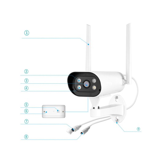 НАБОР WIFI-МОНИТОРИНГА 4 PTZ-КАМЕРЫ FHD 2MPX