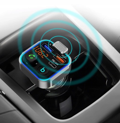 АВТОМОБИЛЬНЫЙ ПЕРЕДАТЧИК BLUETOOTH FM MP3 БЫСТРОЕ ЗАРЯДНОЕ УСТРОЙСТВО 3 x USB QC 3.0