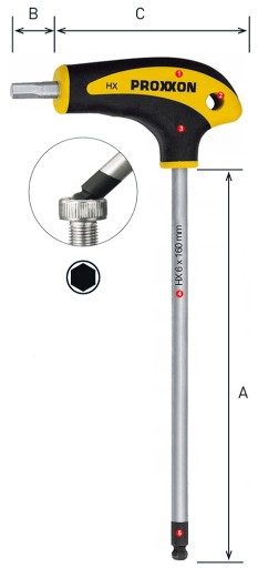 PROXXON 22406 L-GRIFF Шестигранная отвертка HX3