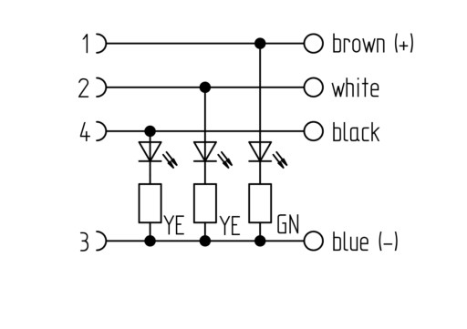 PRKWT/LED P 4-07/25м M12 4-контактный светодиодный сенсорный кабель