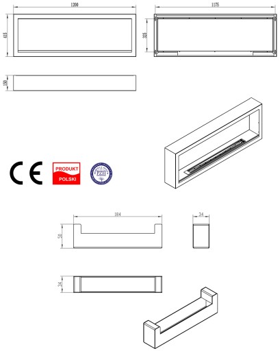 БИОКАМИН S-Line 3D BOX 120см белый 1200 СТОЯЩИЙ
