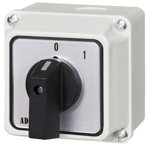 КУЛАЧКОВЫЙ ПЕРЕКЛЮЧАТЕЛЬ 20A 0-1 1F В КОРПУСЕ IP65