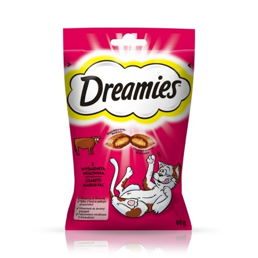 Лакомство для кошек DREAMIES с говядиной 60 г Вкусные лакомства