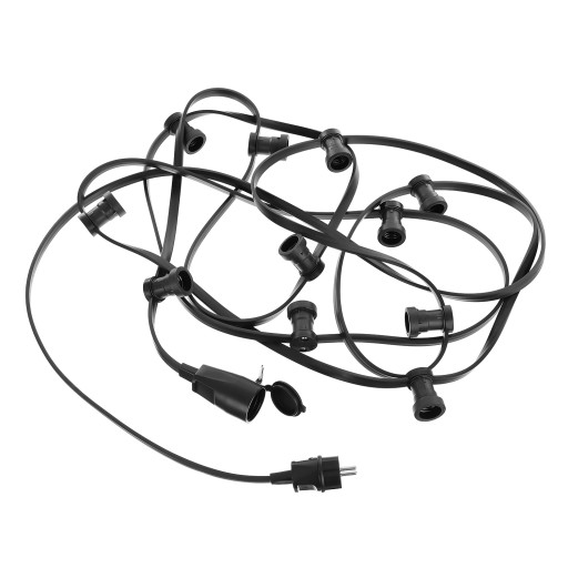 Профессиональная садовая гирлянда 45м 9xE27, IP44 черная для улицы Newled