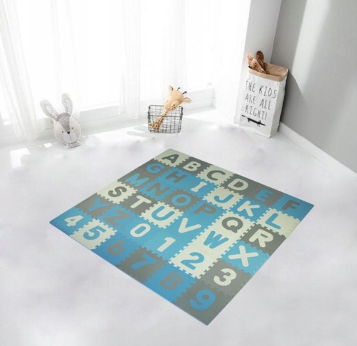 DUŻA MATA PUZZLE PIANKOWE 36EL EVA 180x180 ALFABET