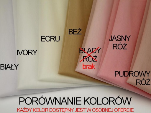 WELON ŚLUBNY 150 cm jednowarstwowy szeroki na grzebyku - kolor JASNY RÓŻOWY