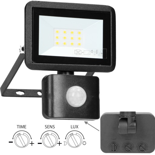 NAŚWIETLACZ LED HALOGEN LAMPA 10W Z CZUJNIK RUCHU