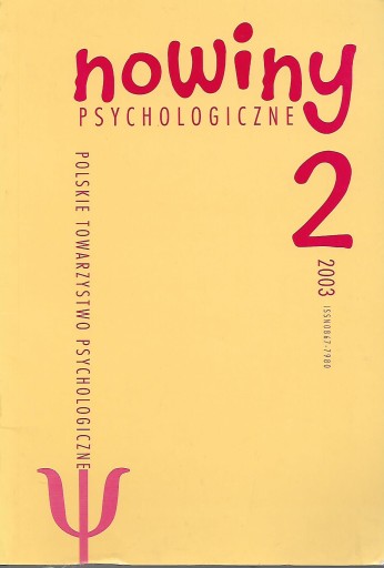 Nowiny psychologiczne 2 z 2003 [spis]