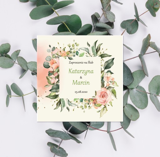Приглашения на свадьбу Boho Rose с конвертом