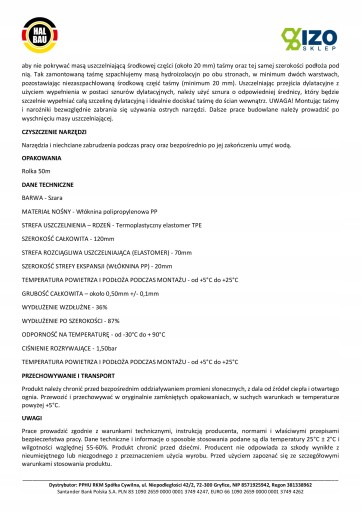 Taśma do Hydroizolacji 200mb Folii w płynie HS01