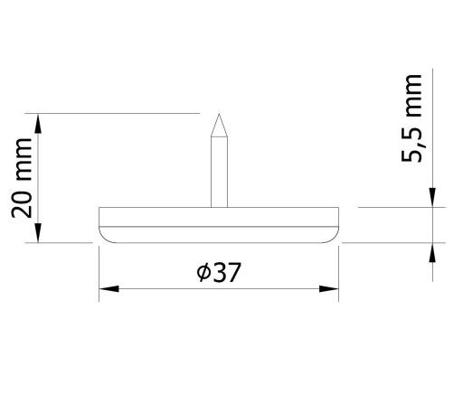 4x Podkładki teflonowe do mebli na gwóźdź fi 37mm