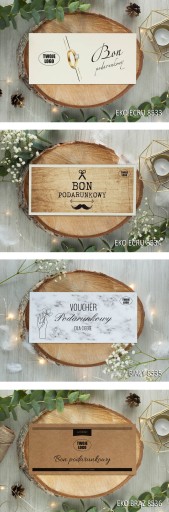 50 szt. boho vouchery bony karty podarunkowe LOGO