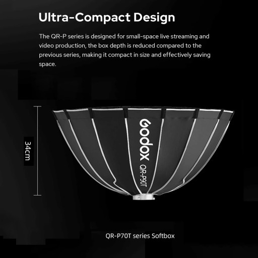 QR-P70T 70 см/27,5 дюймов быстросъемный софтбокс для глубокой полировки