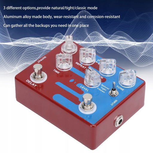Cyfrowy pedał efektów Distortion Delay z 3