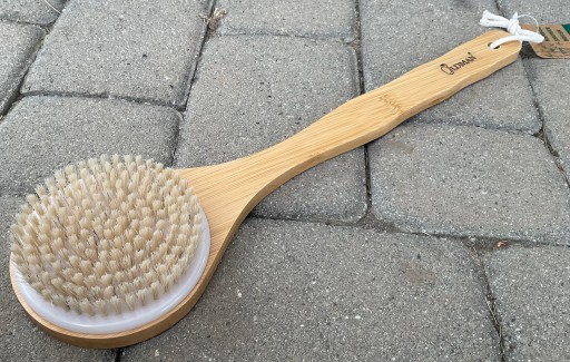 SZCZOTKA DO PLECÓW MASAŻU BAMBUSOWA MYJKA NATURALNA BAMBOO ECO WŁOSIE 38cm