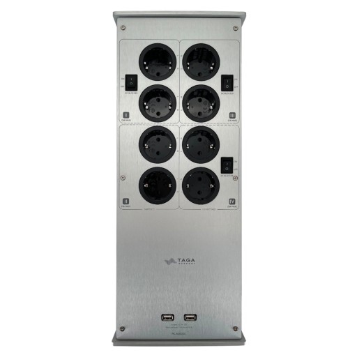 TAGA Harmony PC-8000DC Kondycjoner zasilania DC Bloker FILTR USB SREBRNY