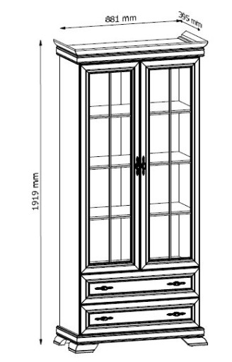 KORA KRW2 Витрина из сосны Андерсен с полками