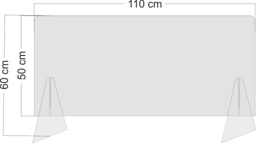 Pleksa osłona na ladę 150x50/55 pleksi 3mm