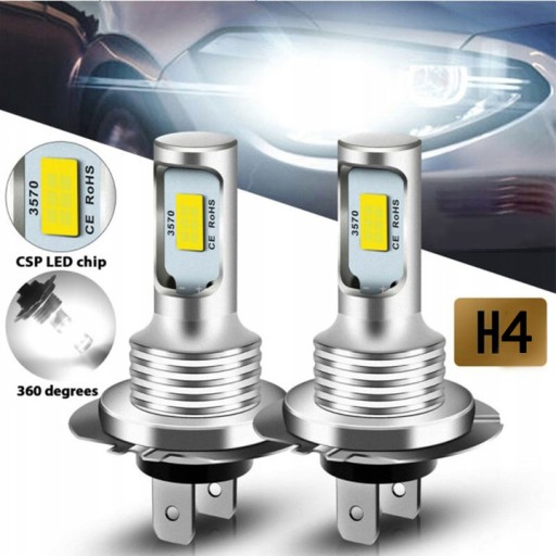 2x светодиодные ЛАМПОЧКИ H4 CSP 400% ОДОБРЕНИЕ E11 8000 лм Yamaha Honda BMW
