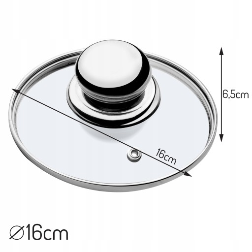 POKRYWA ŻAROODPORNA SZKLANA DO GARNKA PATELNI 16cm