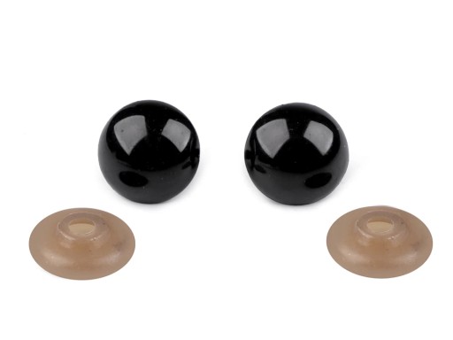 Oczy do maskotek 20 mm czarne 10 szt.