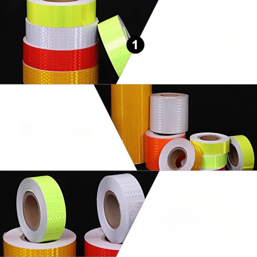 TAŚMA ODZIEŻOWA FLUORESCENCYJNA ODBLASKOWA OSTRZEGAWCZA ŚWIECĄCA PVC