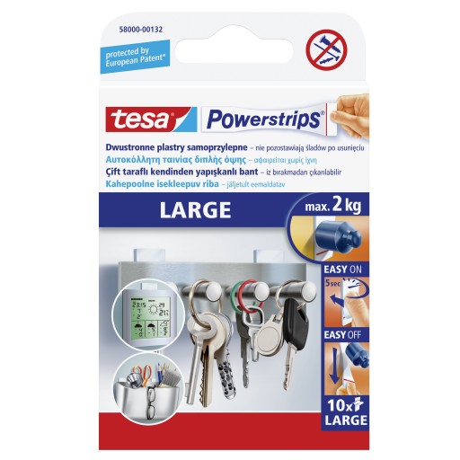 САМОПРЕССОРНЫЕ ЗАПЛАТЫ TESA POWESTRIPS 10 ШТ. ВЕС ДО 2 КГ LXSC107
