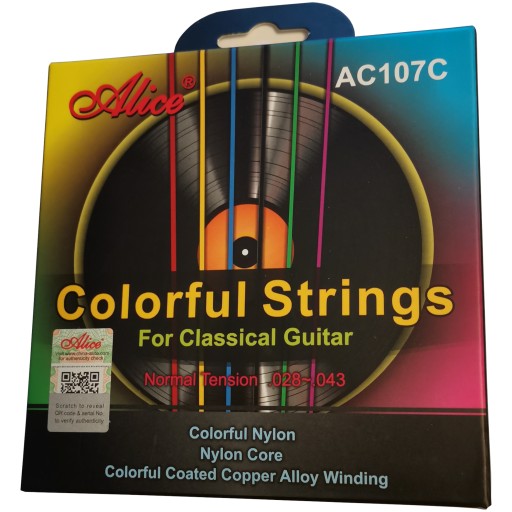 AC107C Colorful - Struny kolorowe do gitary klasycznej Normal Tension Alice