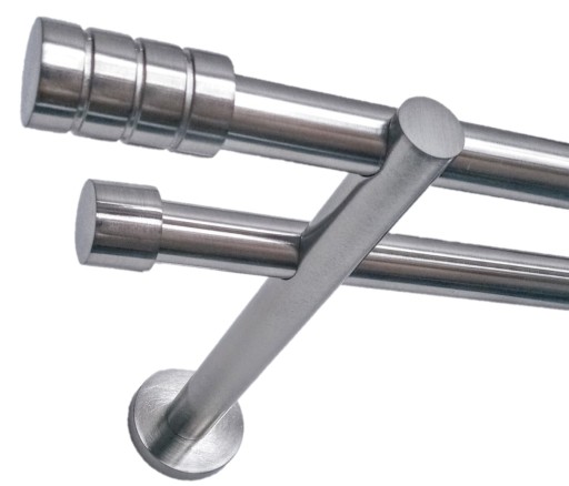 KARNISZ PODWÓJNY METALOWY Fi19/380 NIKIEL+ żabki