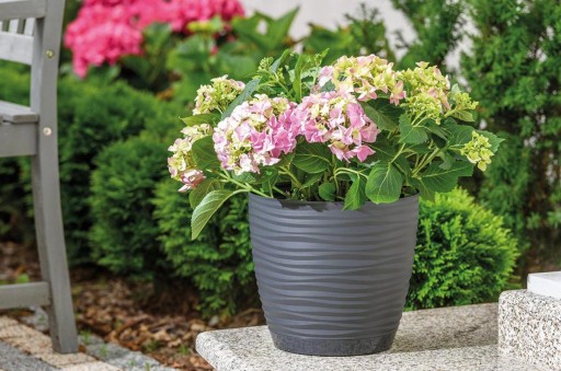 Doniczka Sahara Petit z podstawką Biała 27 cm