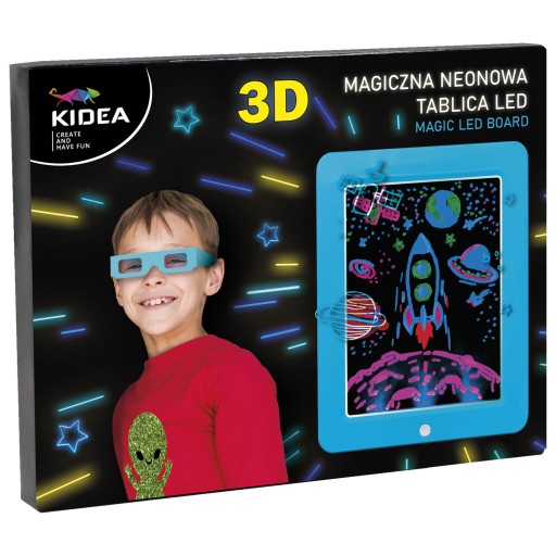 MAGICZNA NEONOWA TABLICA 3D Niebieska LED - KIDEA