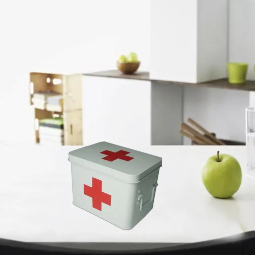 Survival Medicine Storage Box Portable Handle First-aid Kit Metal First