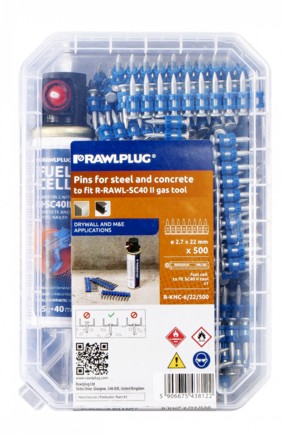 Газовый гвоздезабиватель R-SC40II-XL1 + газ + гвозди 500 шт.